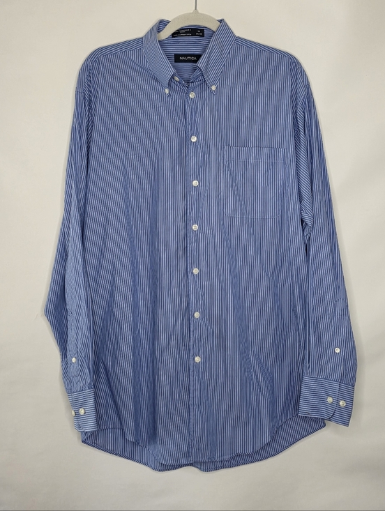 Nautica Other - Nautica 100% Cotton Striped Shirt Size 16 34/35 Long Sleeve Button Down‎ Career